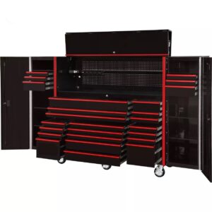 280*63*175cm Metal Tool Cabinet 19 Caster Black OEM High Quality